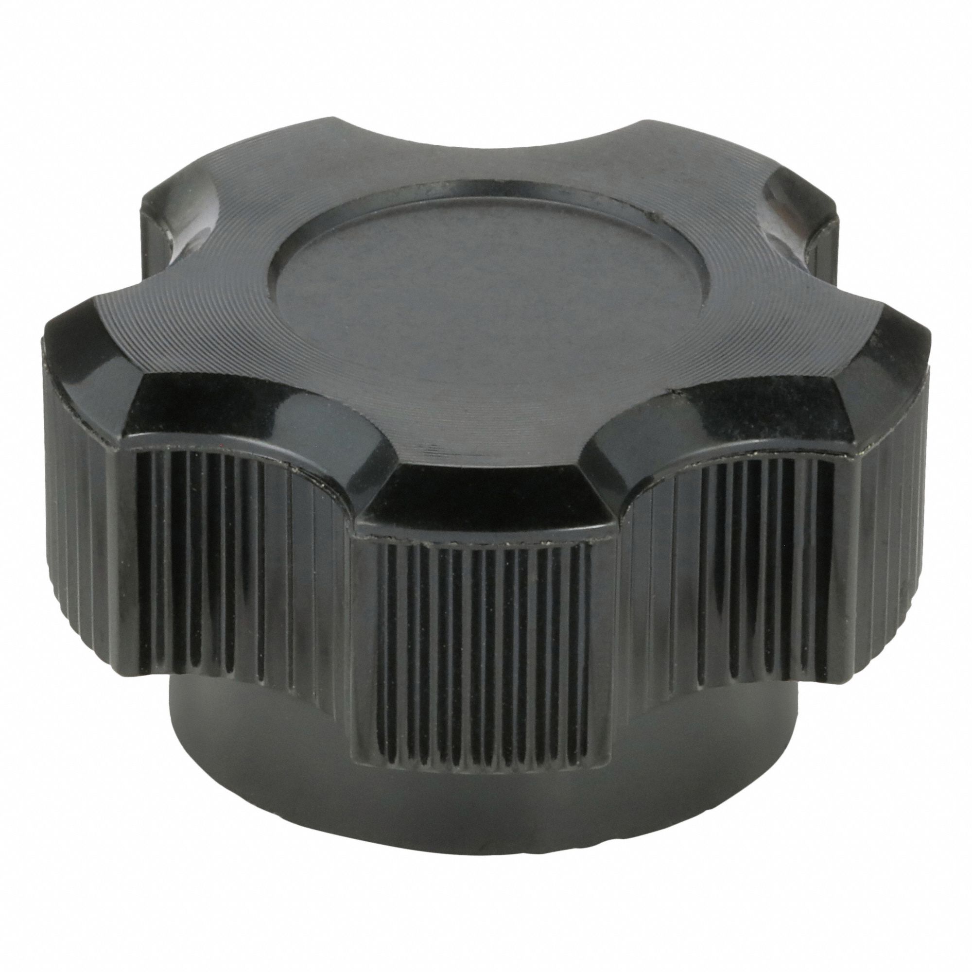 Hand Knob: 5 Point, Thermoset, 5/16"-18 Thread, 40 mm Thread Lg, 1.63 in Dia