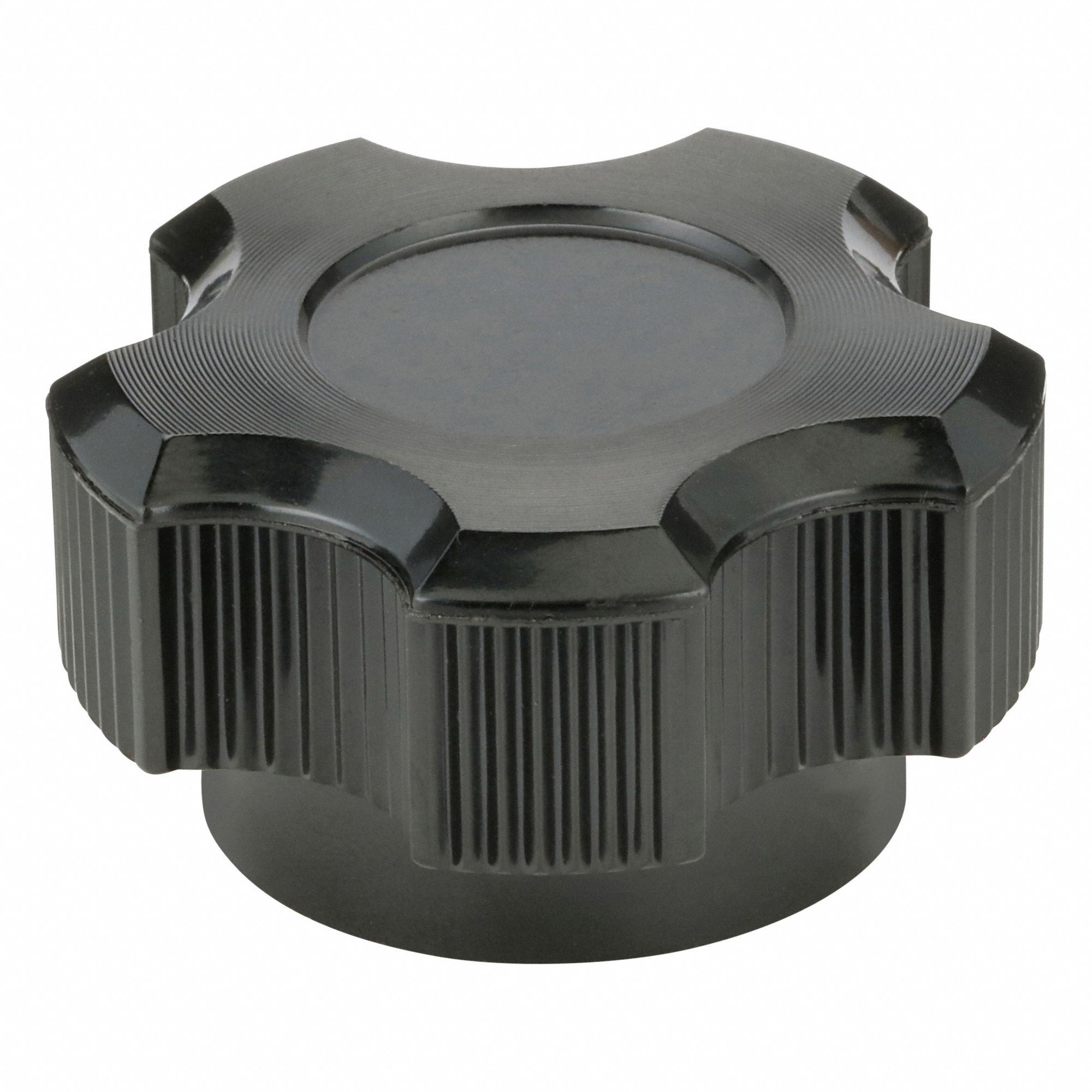 Hand Knob: 5 Point, Thermoset, 1/4"-20 Thread, 35 mm Thread Lg, 1.63 in Dia