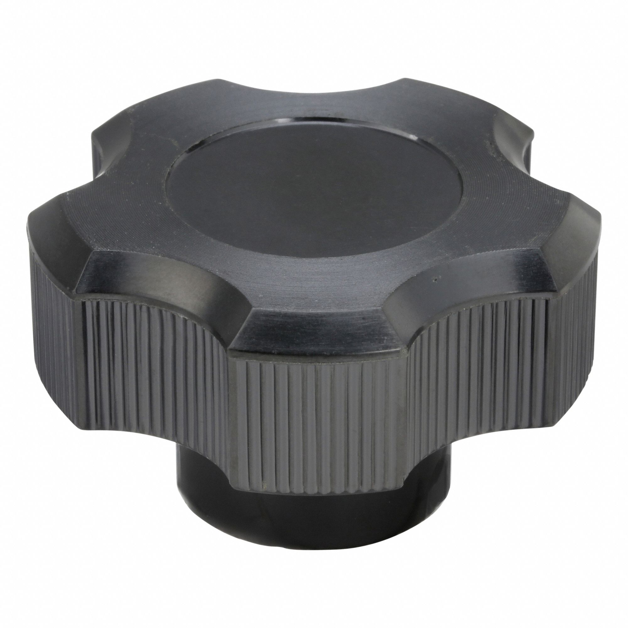 Hand Knob: 5 Point, Thermoset, 3/8"-16 Thread, 10 mm Thread Lg, 2.5 in Dia