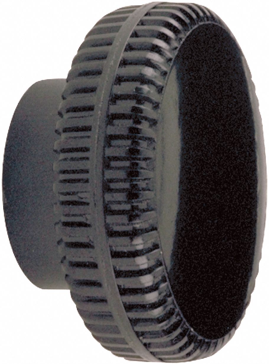 Hand Knob: Knurled, Thermoset, 1/4"-20 Thread, 20 mm Thread Lg, 1.25 in Dia, Black