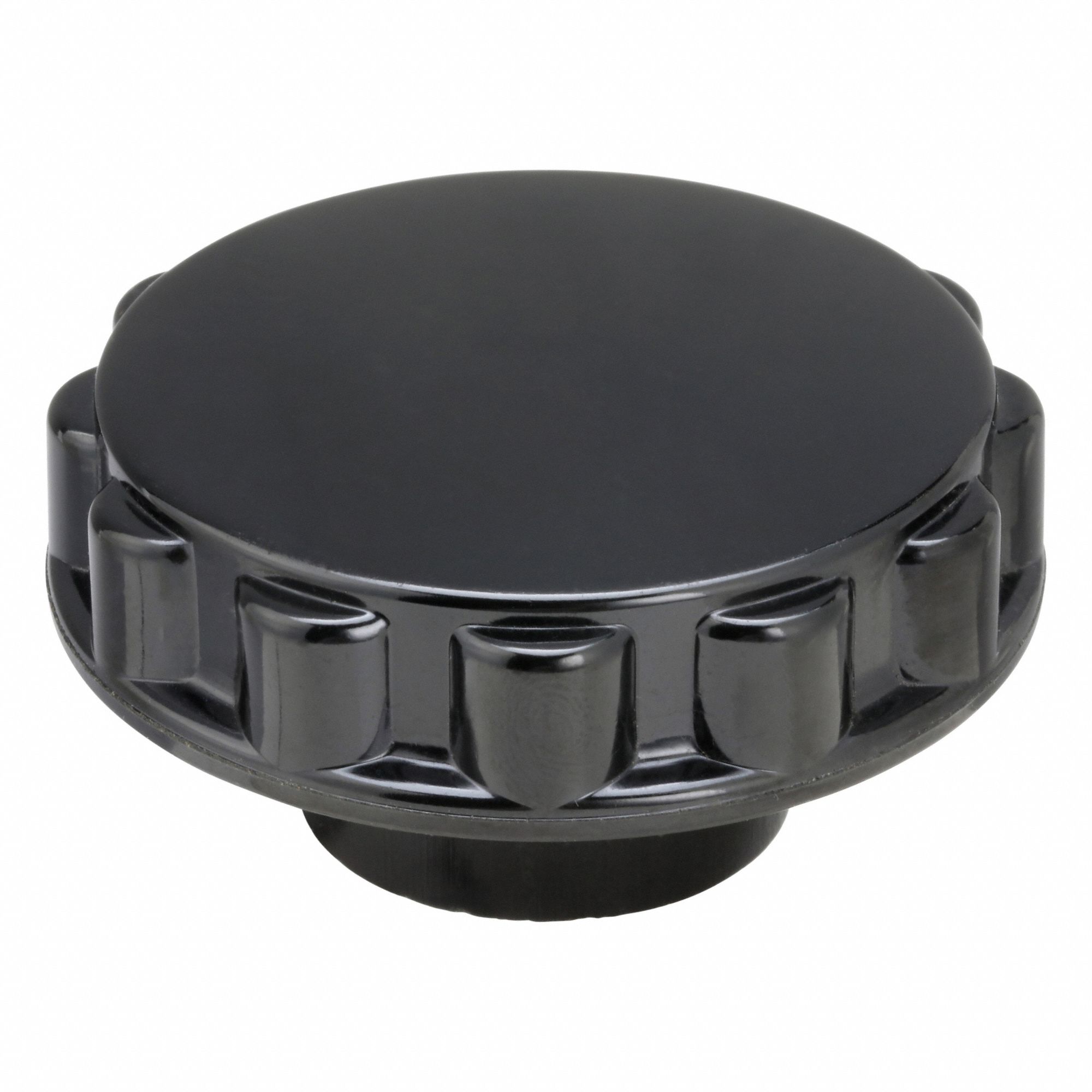 Hand Knob: Fluted, Thermoset, 5/16"-18 Thread, 30 mm Thread Lg, 2.5 in Dia