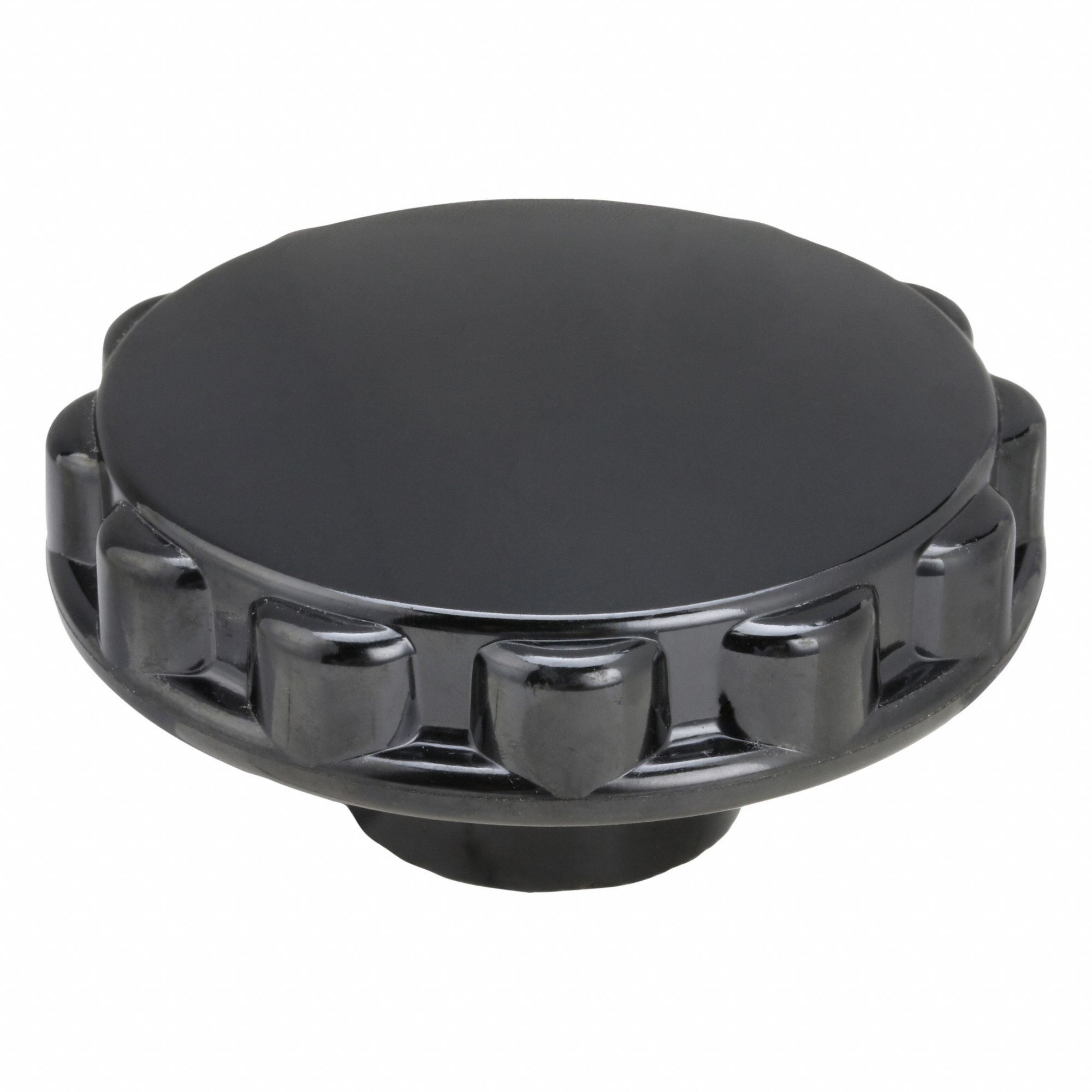 Hand Knob: Fluted, Thermoset, 5/16"-18 Thread, 60 mm Thread Lg, 3 in Dia