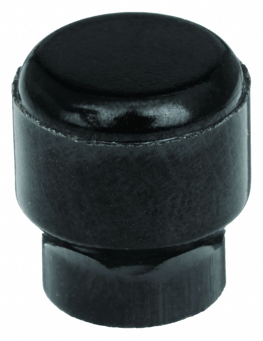 Hand Knob: Knurled, Thermoset, #6-32 Thread, 45 mm Thread Lg, 0.44 in Dia, Black