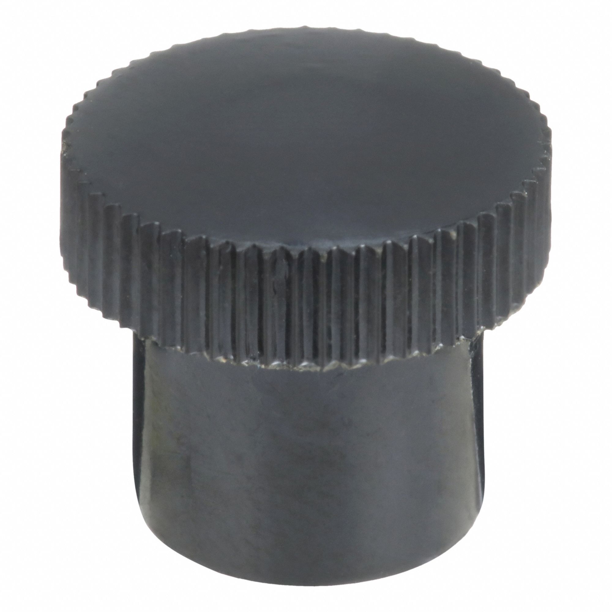 Hand Knob: Knurled, Thermoset, #10-32 Thread, 60 mm Thread Lg, 0.63 in Dia, Black