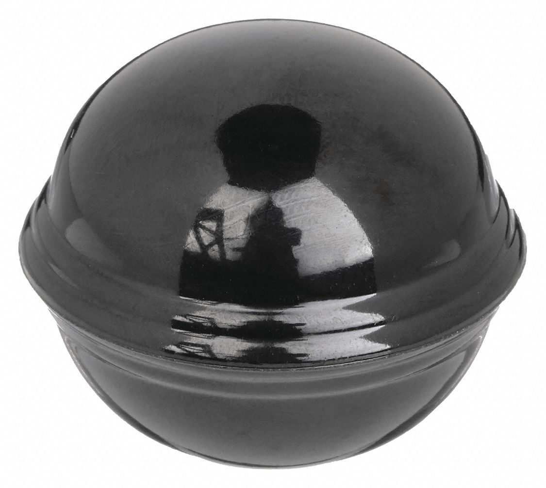 Hand Knob: Ball, Thermoset, 3/8"-16 Thread, 10 mm Thread Lg, 1.625 in Dia