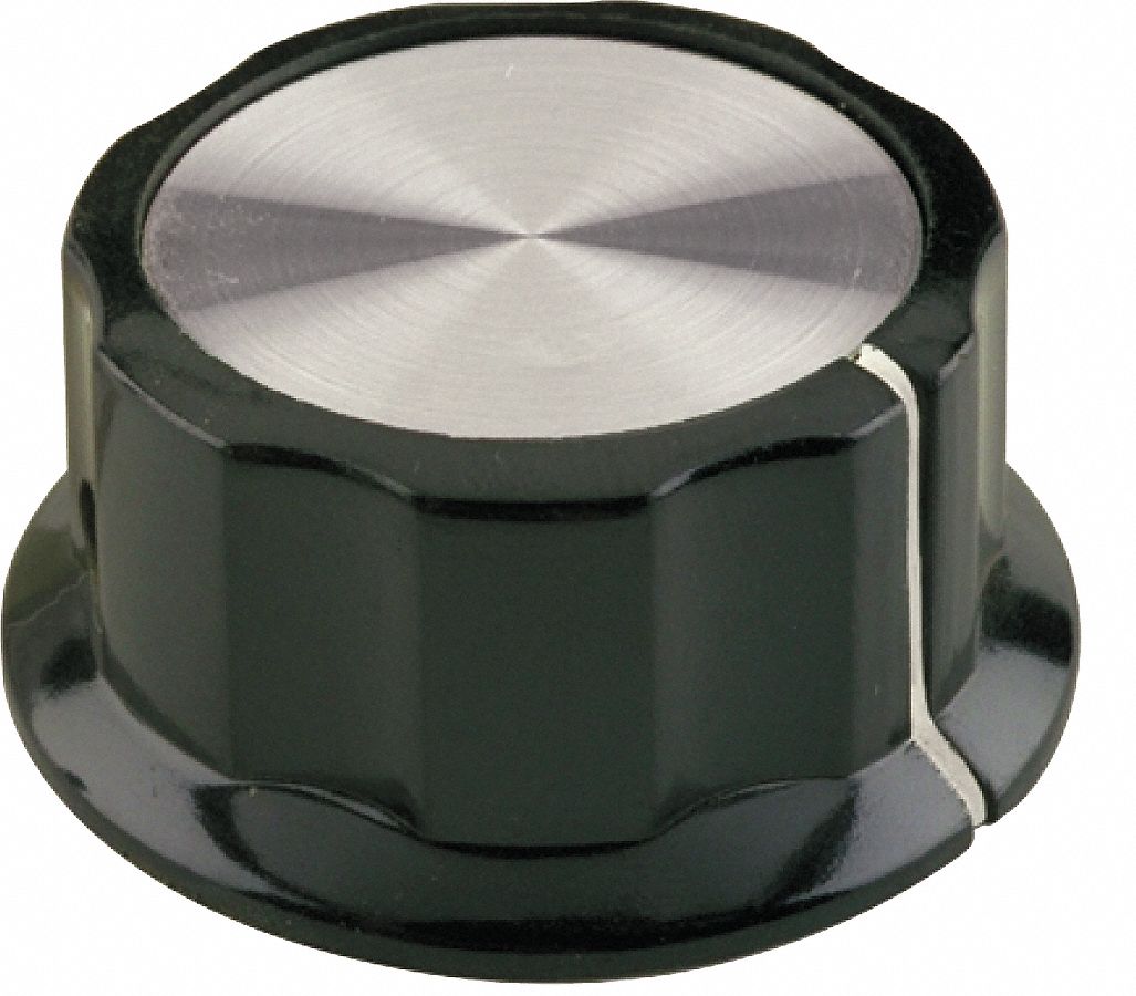 DAVIES Hand Knob Round, Brass/Thermoset, Unthreaded Bushing, 1/4 in