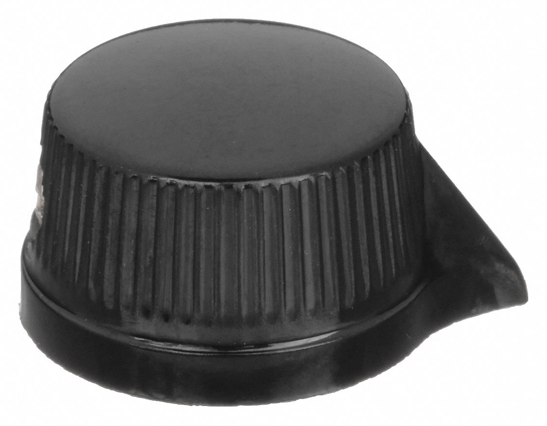 Hand Knob: Pointer, Thermoset, 0.84 in Dia, 0.38 in Ht