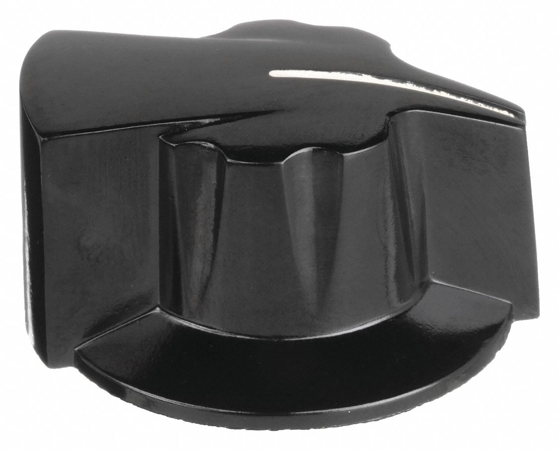 Hand Knob: Pointer, Thermoset, 1.25 in Dia, 0.625 in Ht