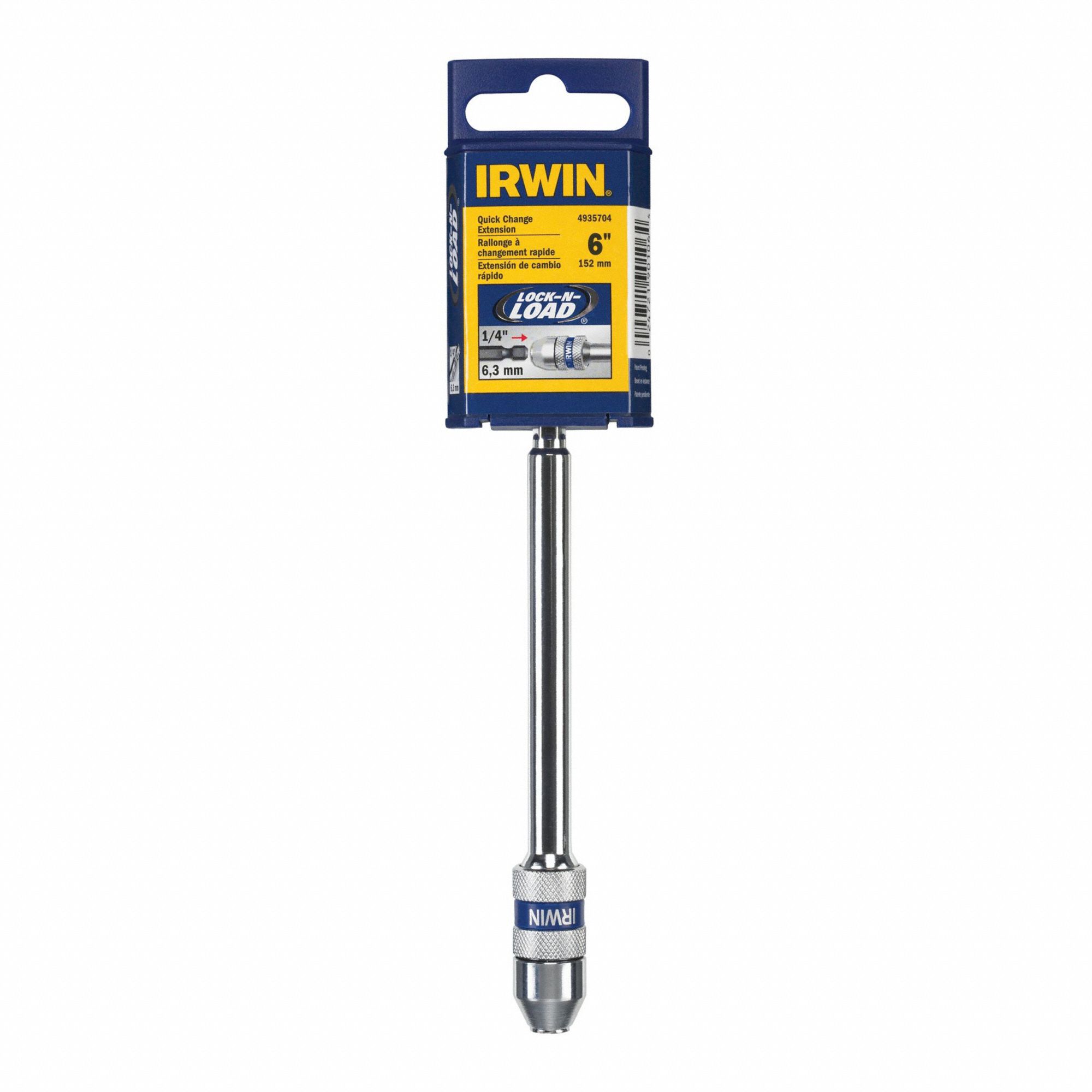 IRWIN Bit Holder 1/4 in Drive Size, Hex, 6 in Overall Bit Lg,