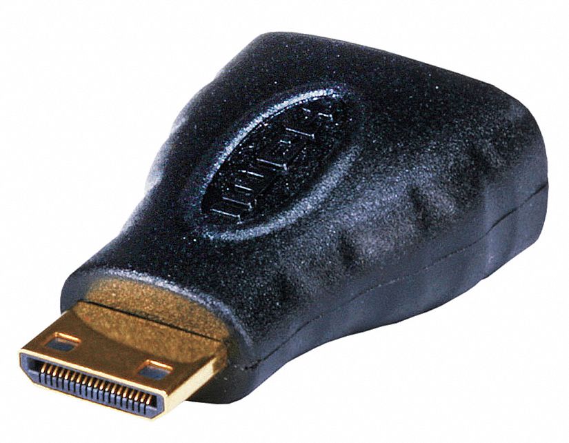 Black Cable Adapter, HDMI (Type A) Female, Mini HDMI (Type C) Male, No Cable Length