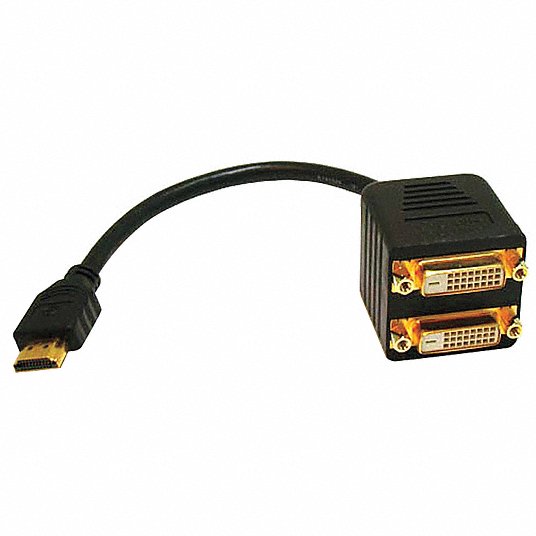 MONOPRICE, DVI-D Male, 8 in Cable Lg, Computer Cable Adapter/Splitter - - Grainger