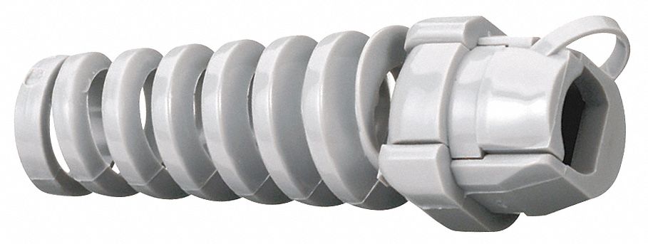 SNAP IN CORD CONNECTOR, STRAIN RELIEF, STRAIGHT, NYLON, ½ IN DIA HOLE, SNAP IN
