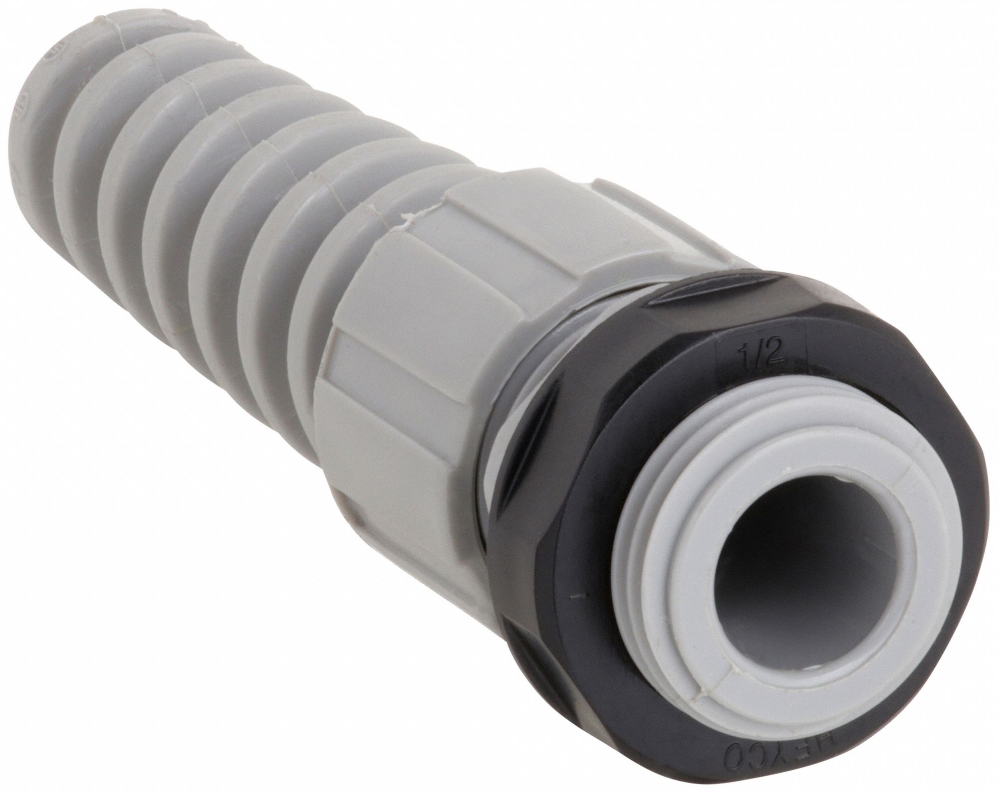 LIQUID TIGHT CORD CONNECTOR, STRAIN RELIEF, STRAIGHT, NYLON, ¼ IN MNPT, 0.08 TO 0.14 IN
