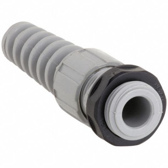 Straight, Nylon, Liquid Tight Cord Connector with Strain Relief - 6D061 ...