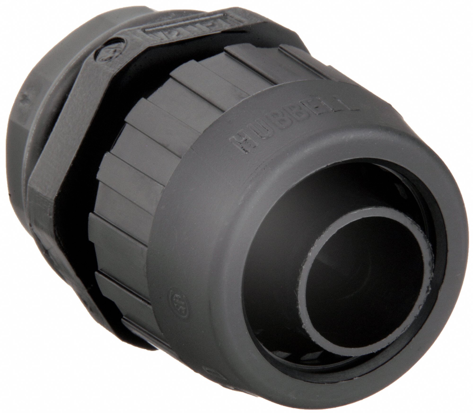 LIQUID-TIGHT CONDUIT FITTING, ½ IN TRADE SIZE, STRAIGH, INSULATED, BLACK