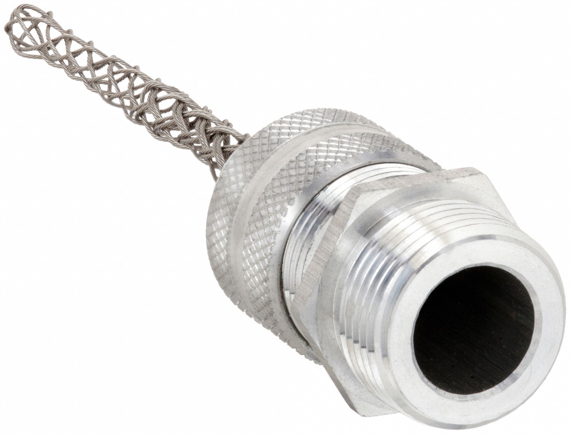 Liquid Tight Cord Connector with Strain Relief: Straight, Aluminum, 3/4 in MNPT, 0.19 in to 0.25 in