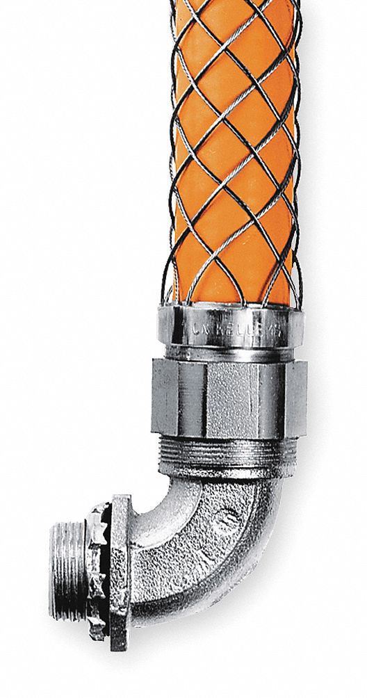 LIQUID-TIGHT CONDUIT FITTING, 1½ IN TRADE SIZE, NON-INSULATED, 90 °  ELBOW, 13½ IN MESH L