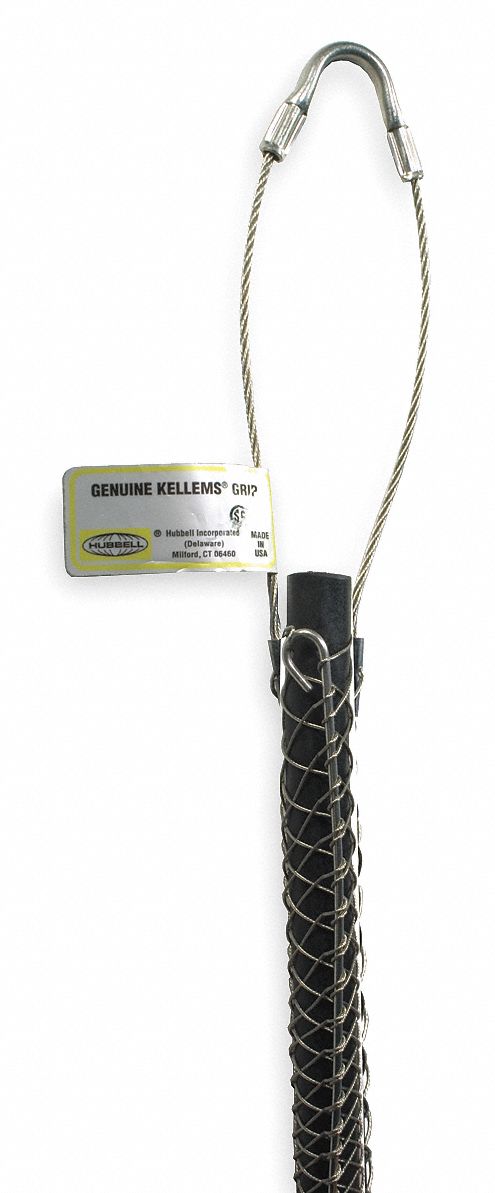 Cable Support Grip: 3.50 in to 4.00 in, 4, 900 lb Breaking Strength, 27 in Mesh Lg, Single Eye