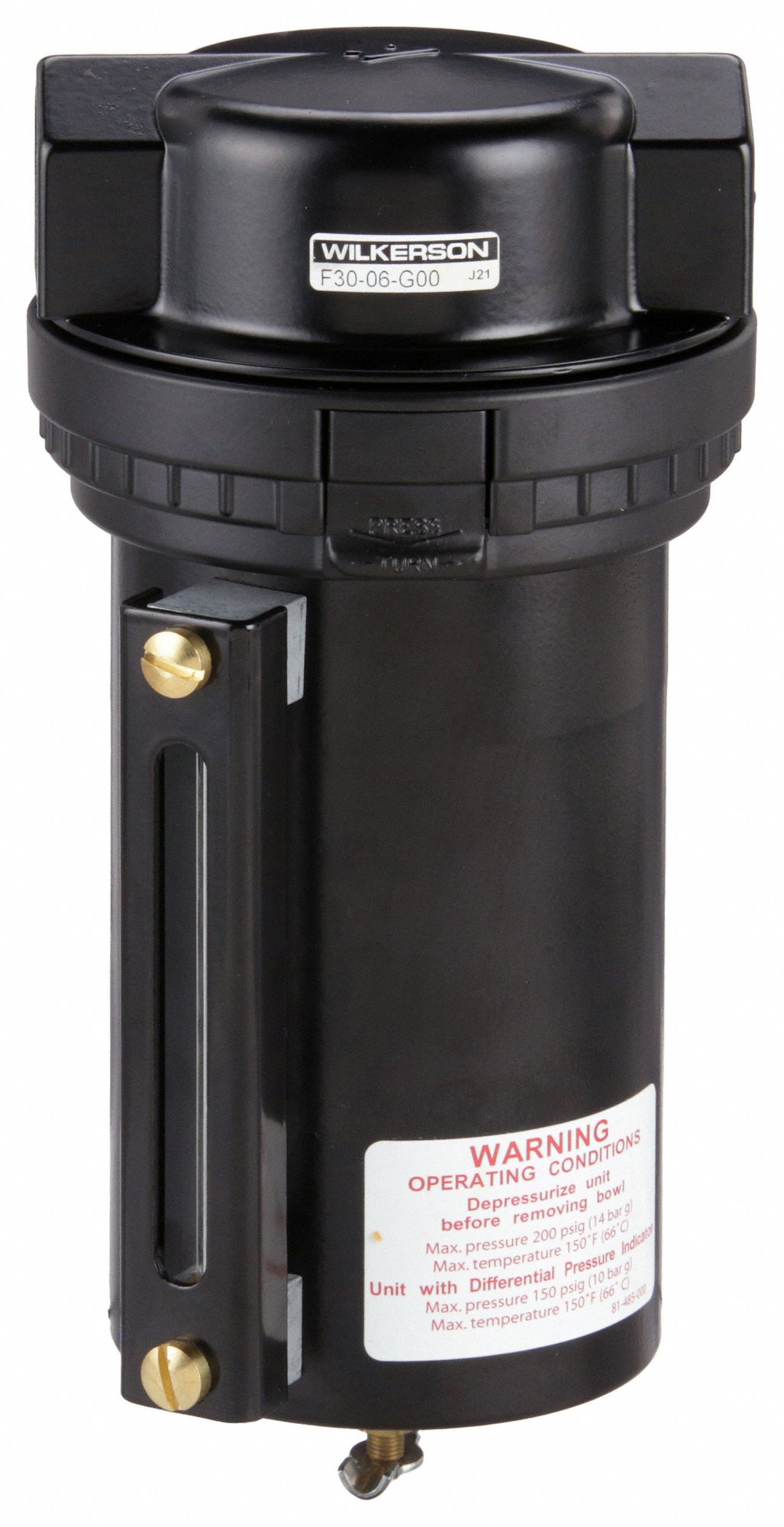 Compressed Air Filter: Particulate, 3/4 in NPT, 5 micron, 316 cfm, 200 psi Max Op Pressure