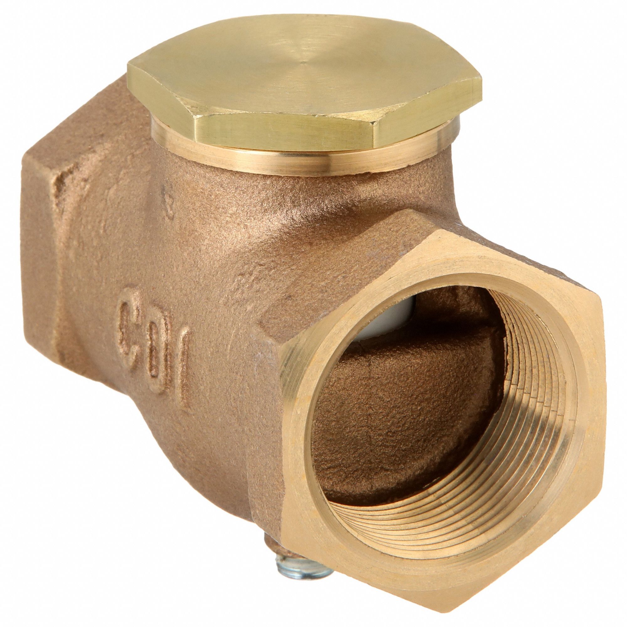 CHECK VALVE, AIR, BRASS, 1 1/2 IN NPT THREAD, 1 1/2 IN (F)NPT THREAD, 250 PSI MAXIMUM PRESSURE