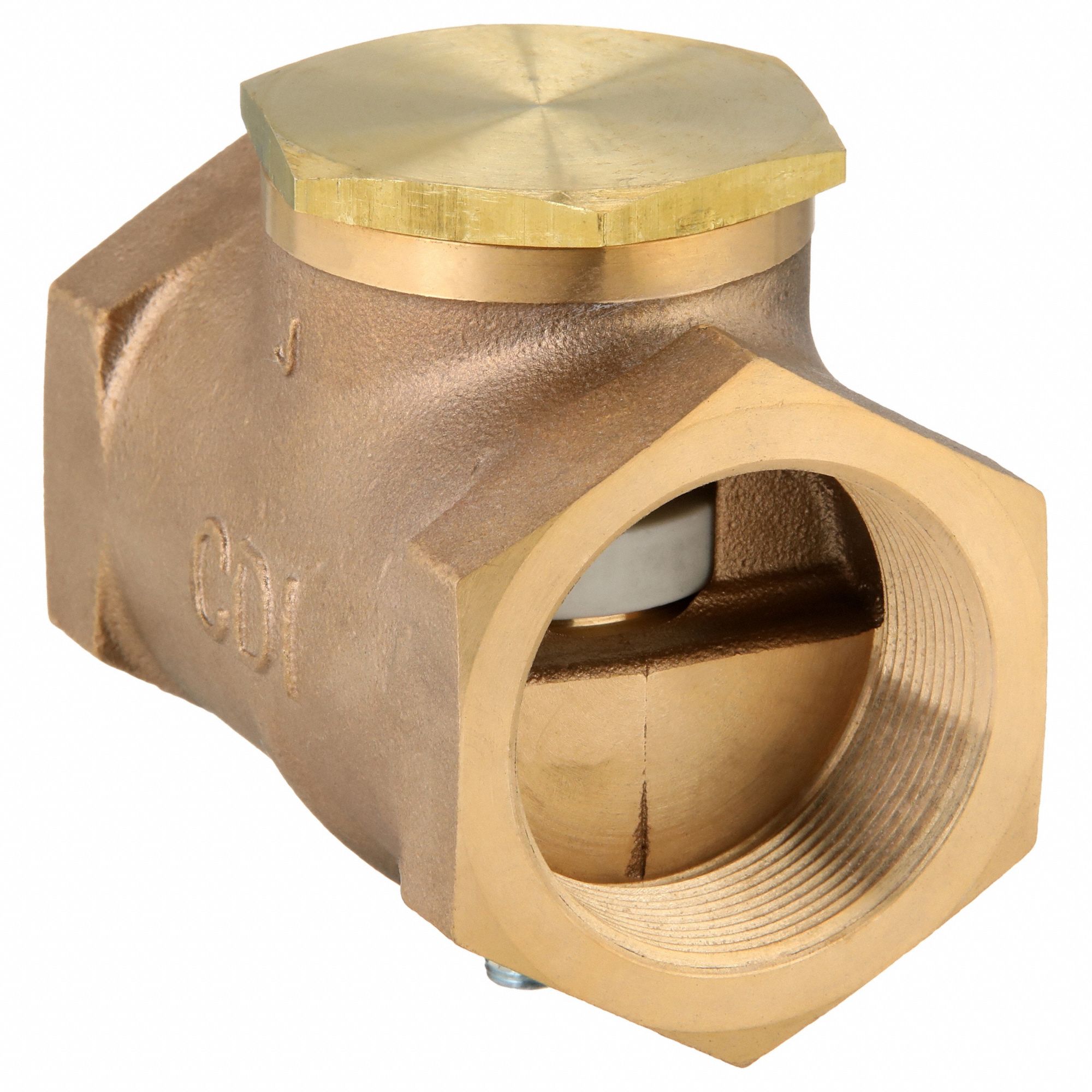CHECK VALVE, AIR, BRASS, 2 IN NPT THREAD, 2 IN (F)NPT THREAD, 250 PSI MAXIMUM PRESSURE