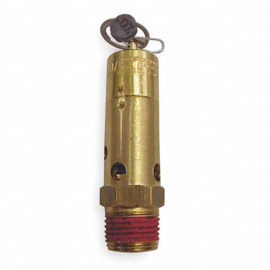 Control Devices SF Series Brass ASME Safety Valve, 200 PSI Set Pressure, 1/2 Male NPT