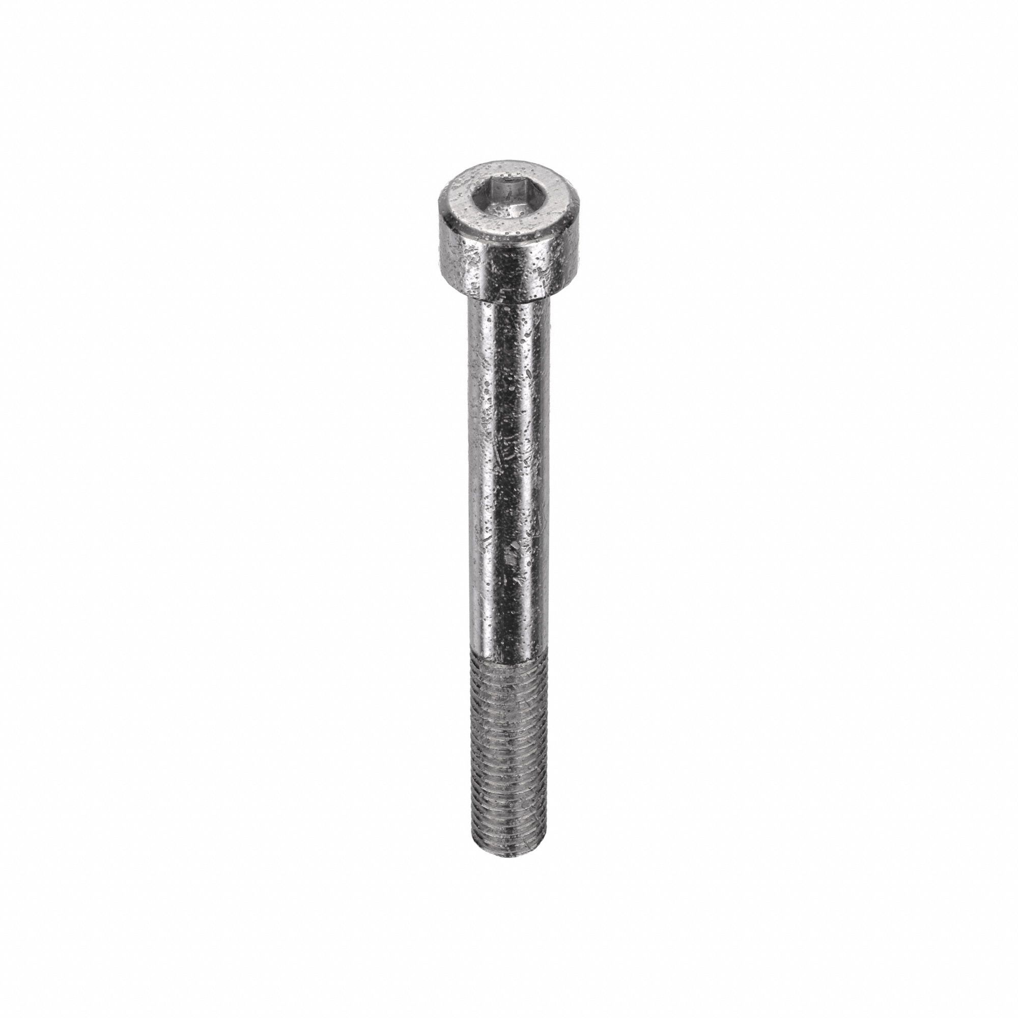 Socket Head Cap Screw: M8x1.25 Thread Size, 75 mm Lg, Std, Plain, Stainless Steel, 18-8, 5 PK