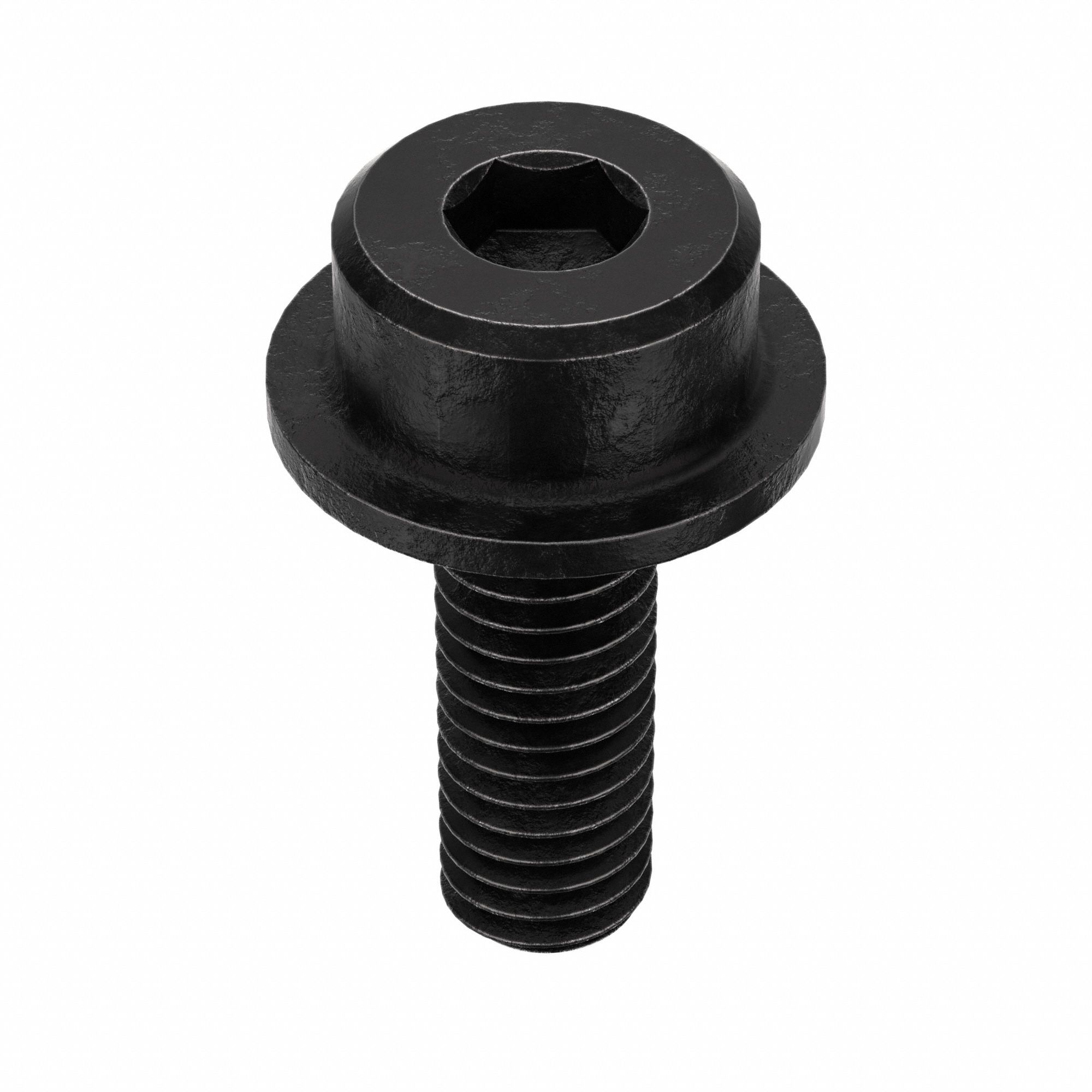 Socket Head Cap Screw: M4x0.70 Thread Size, 12 mm Lg, Flanged Std, Black Oxide, Alloy Steel, 50 PK