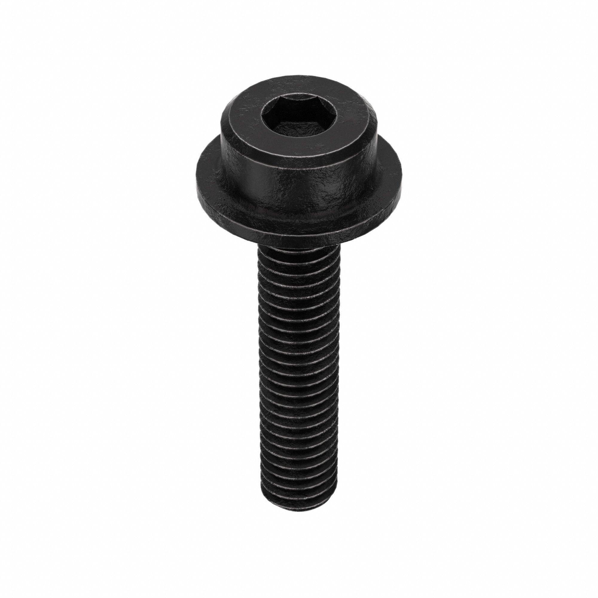 Socket Head Cap Screw: M4x0.70 Thread Size, 20 mm Lg, Flanged Std, Black Oxide, Alloy Steel, 50 PK