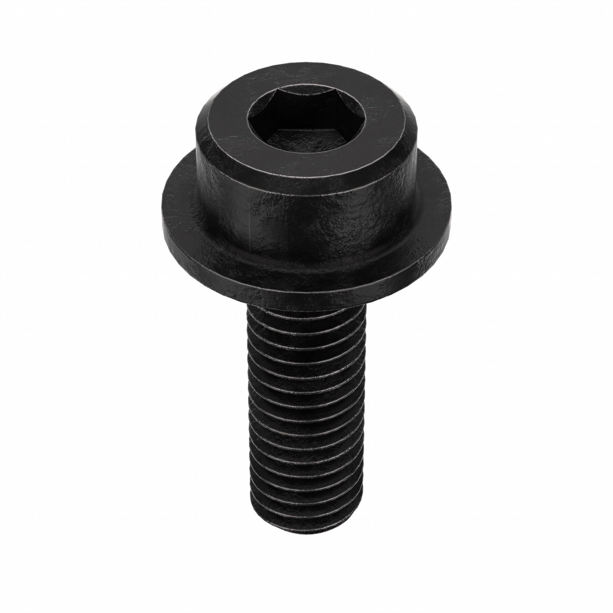 Socket Head Cap Screw: M5x0.80 Thread Size, 16 mm Lg, Flanged Std, Black Oxide, Alloy Steel, 25 PK