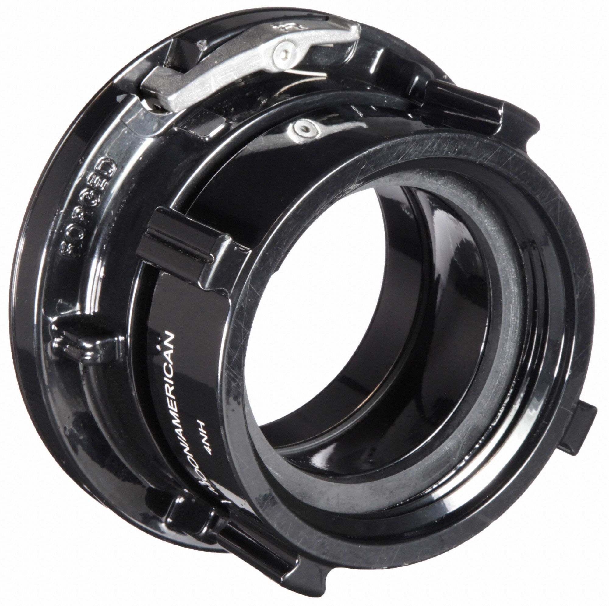 Fire Hose Adapter: 4 in_5 in Compatible Pipe Size, NH x Storz, Straight, Aluminum, NH