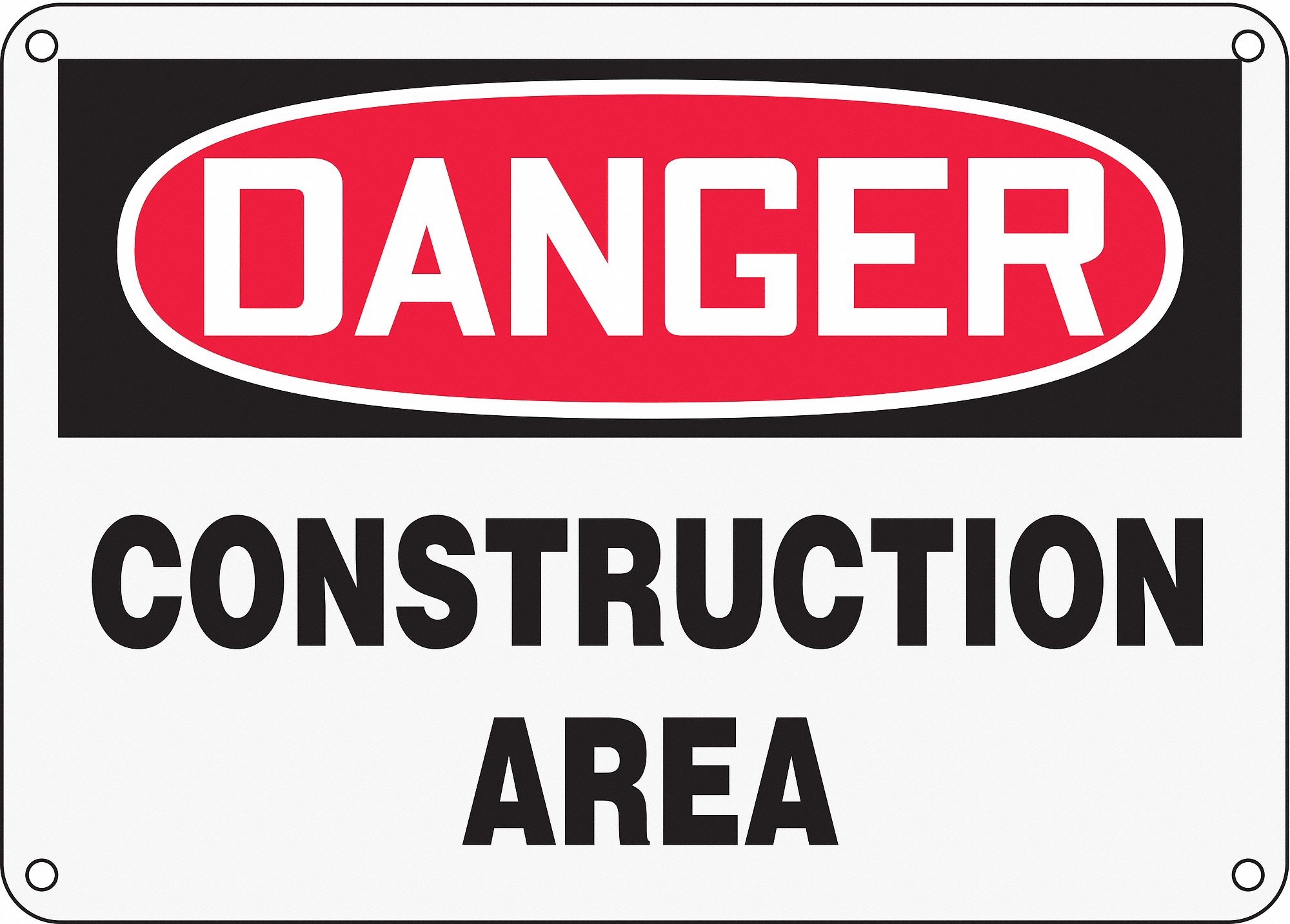 Danger Sign,10 x 14In,R and BK/WHT,ENG
