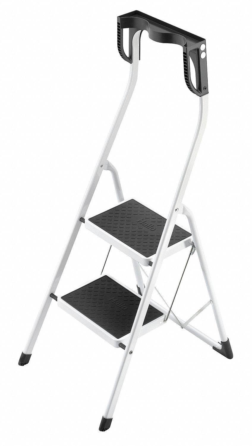 Folding Step: 2 Steps, 18 3/4 in Top Step Ht, 16 1/2 in Bottom Wd, 330 lb Load Capacity, White