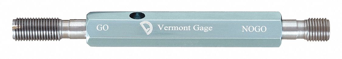 Threaded Plug Gauge Assembly: Go/No-Go (Plus/Minus), 5/16"-18 Thread Size, UNC