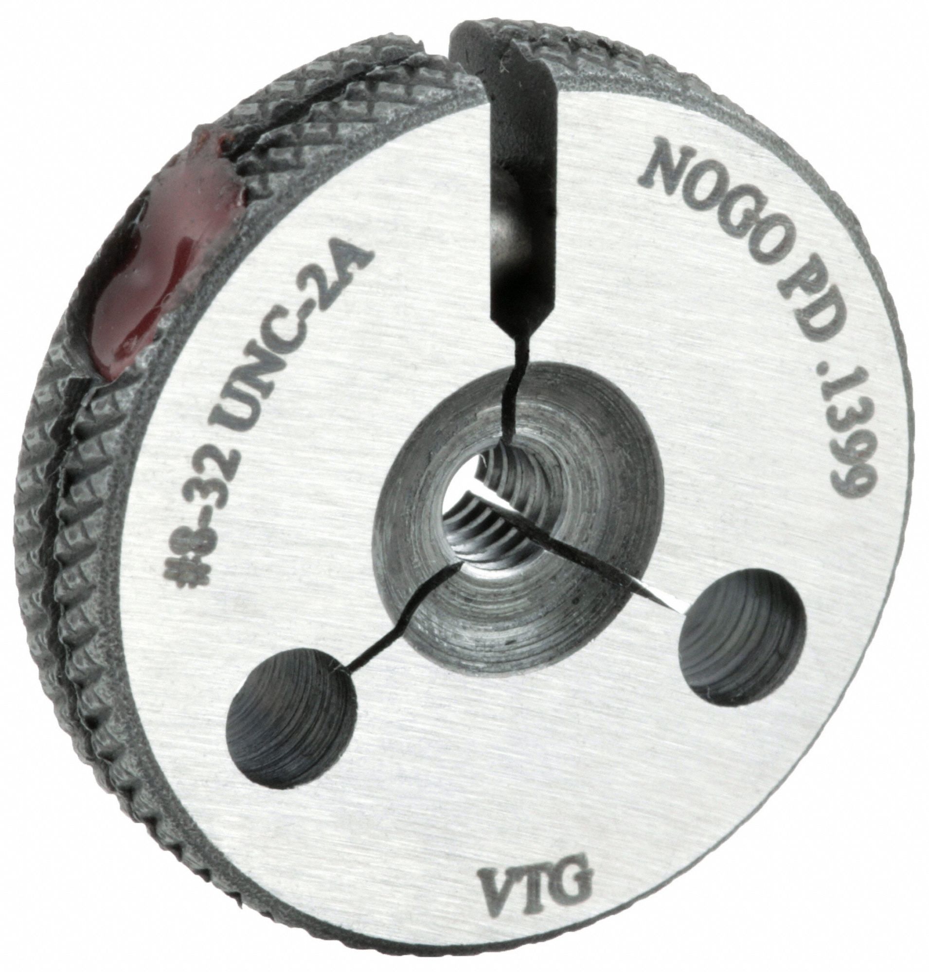 Threaded Ring Gauge: No-Go (Minus), #8-32 Thread Size, 3/16 in Thread Lg, UNC