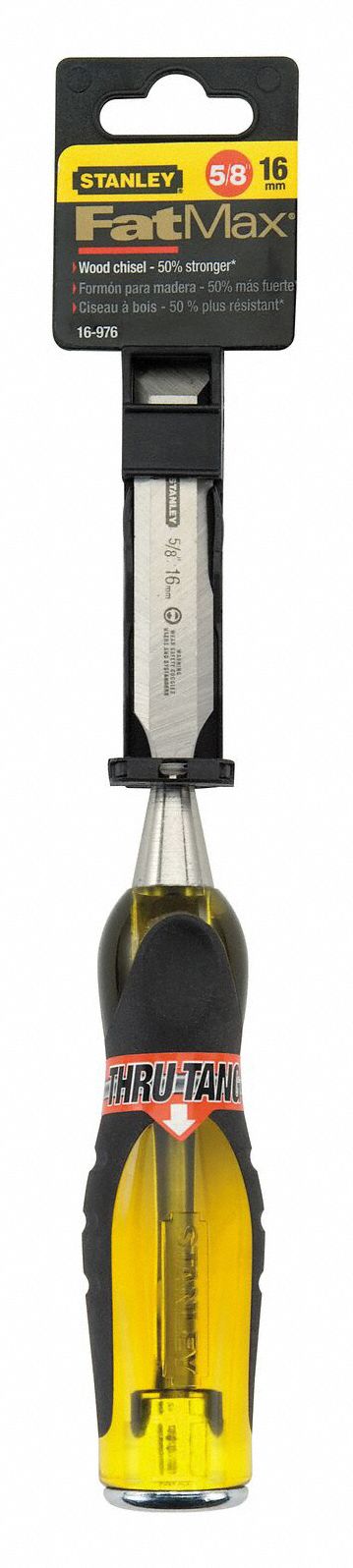 SHORT BLADE CHISEL, PLASTIC, 9 IN OVERALL L, 5/8 IN W, STRAIGHT TIP SHAPE