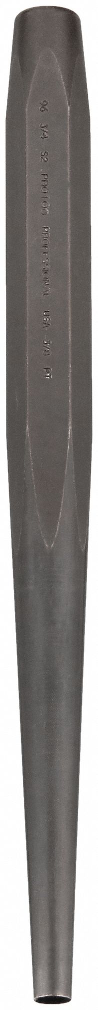 DRIFT PUNCH, 7/32 IN TIP SIZE, HEXAGON, 7/16 IN SHANK W, 10 IN OVERALL L