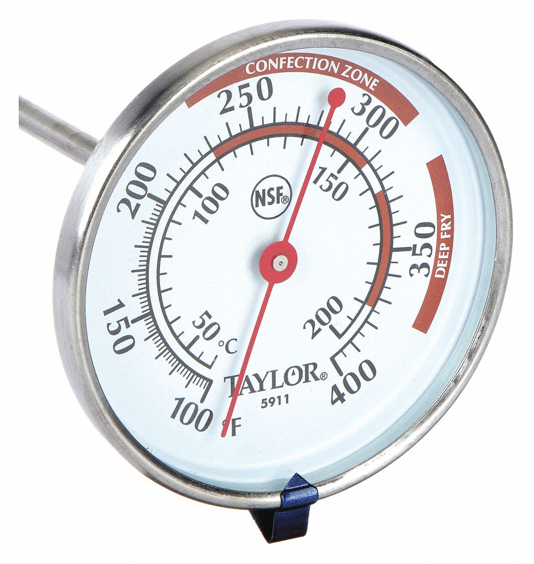 TAYLOR, Stem Thermometer, 100° to 400°F, Mechanical Food Service Thermometer 6DKD96DKD9