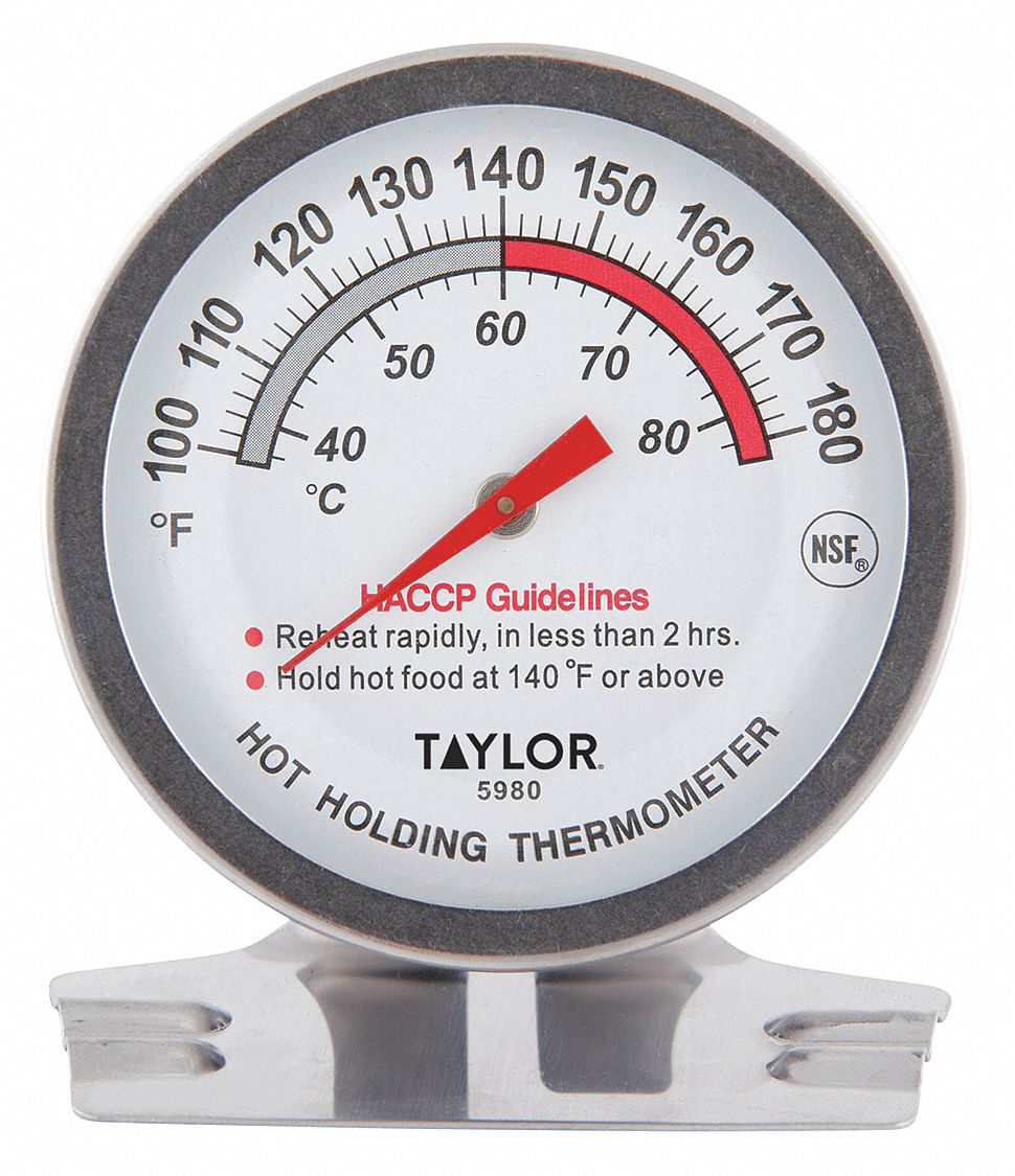 TAYLOR Oven Thermometer, For Food Contact No, 100° to 180° Temp. Range