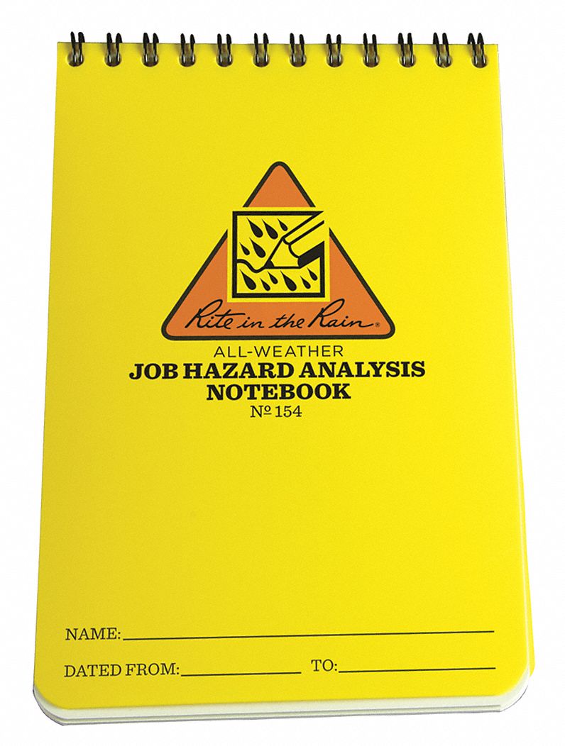 RITE IN THE RAIN, Job Hazard, 4 in x 6 in Sheet Size, Notebook - 6DLV0 ...
