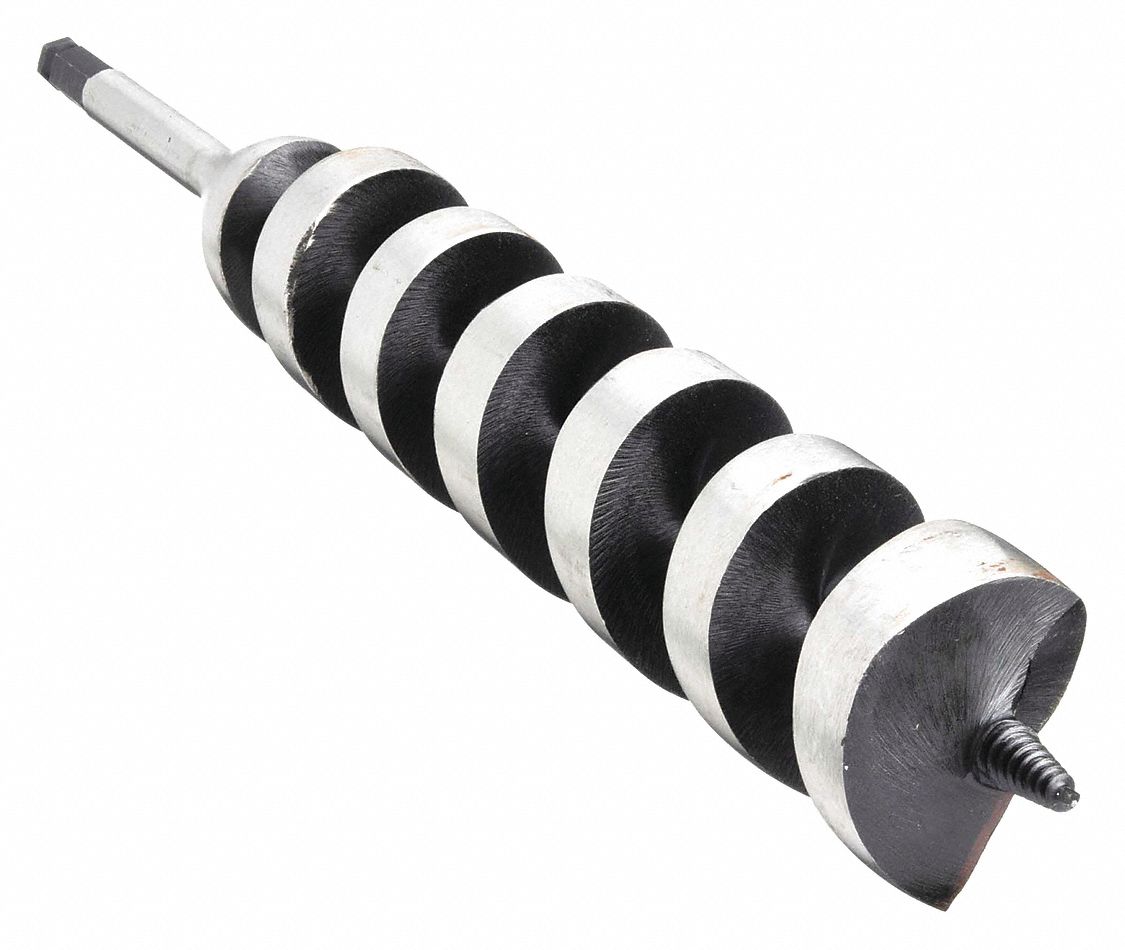 IRWIN AUGER DRILL BIT, ⅞ IN DRILL BIT SIZE, 7½ IN LENGTH, HEX SHANK, ⅞ IN SHANK  HEX - Auger Drill Bits for Aggressive Drilling - IRW1779343