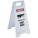 FLOOR SIGN, POLYPROPYLENE, 24 IN X 11 29/36 IN X 12 IN NOMINAL SIGN SIZE, NOT RETROREFLECTIVE, WHITE/RED, CHEMICAL SPILL
