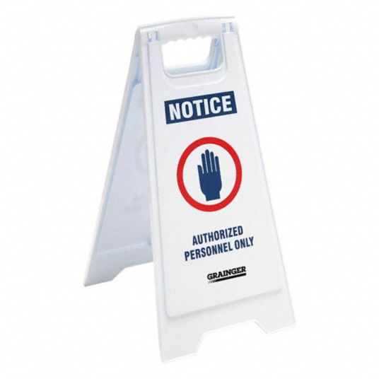 Polypropylene, 24 in x 11 29/36 in x 12 in Nominal Sign Size, Floor ...