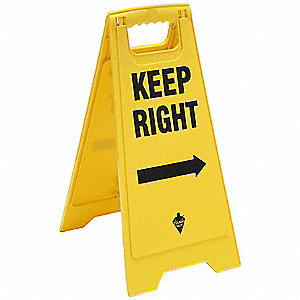 FLOOR SIGN, YELLOW, 24 IN., 2 SIDED