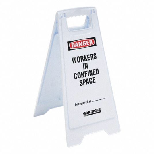 Polypropylene, 24 in x 11 29/36 in x 12 in Nominal Sign Size, Floor ...