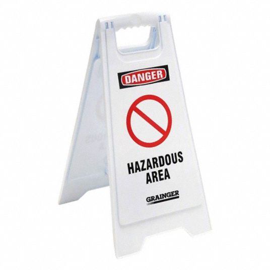 Polypropylene, 24 in x 11 29/36 in x 12 in Nominal Sign Size, Floor ...