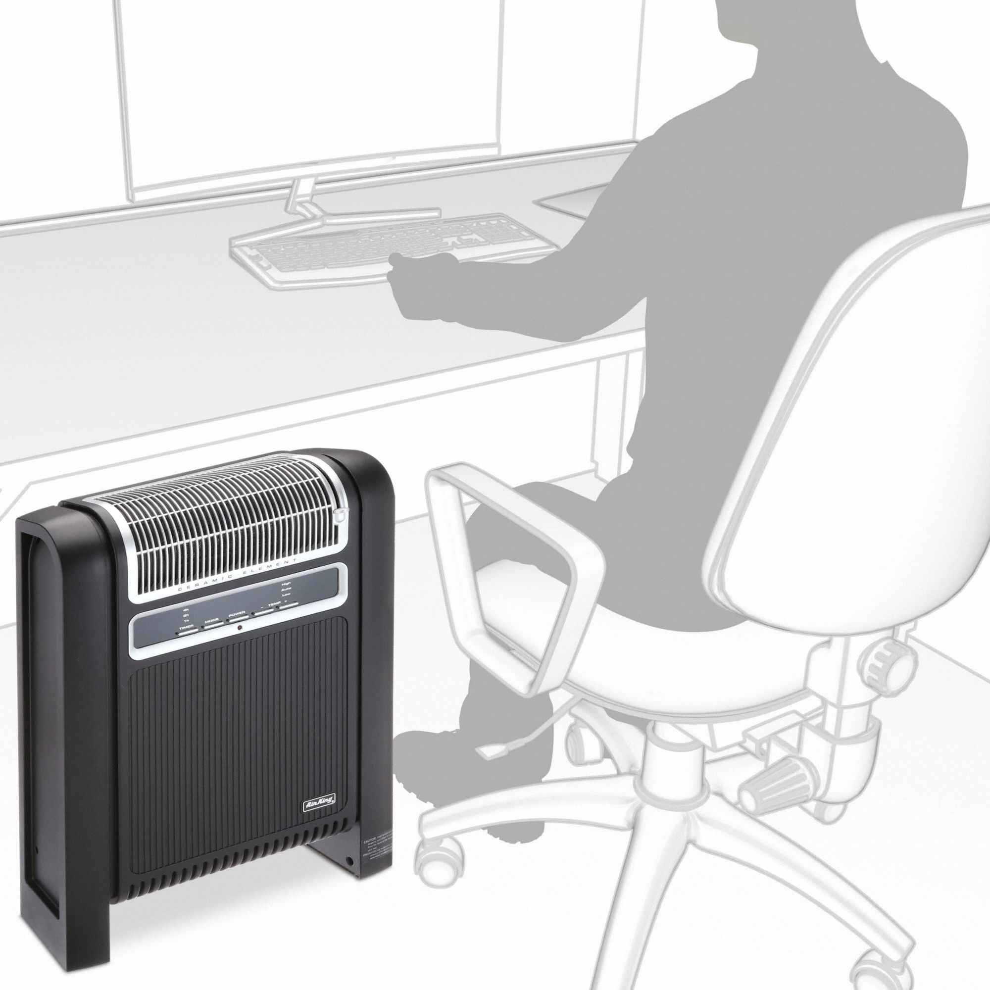 AIR KING Pedestal and Tower, Portable Electric Heater, 900W/1500W, 120V