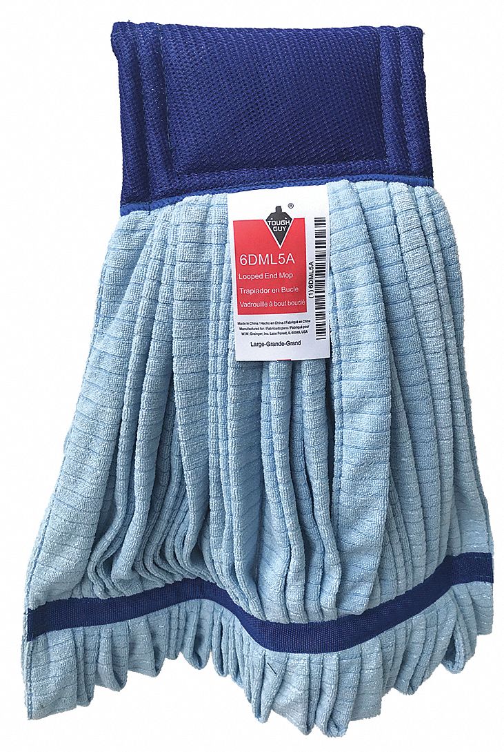 TOUGH GUY Quick Change Microfiber Tube Wet Mop Head, Blue 6DML56DML5