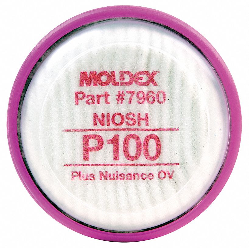 Filter: Nuisance Organic Vapor/P100, Magenta Color, Bayonet, Air Purifying Respirator, 2 PK