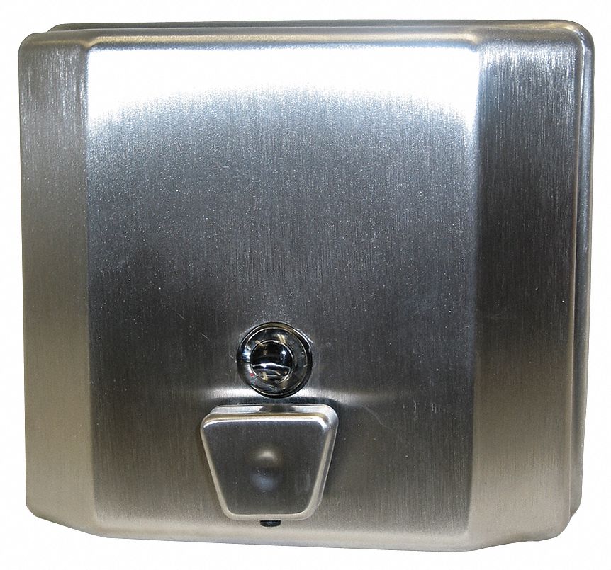 SOAP/LOTION DISPENSER, MANUAL, 47 OZ REFILL SIZE, LIQUID, SILVER, PFX
